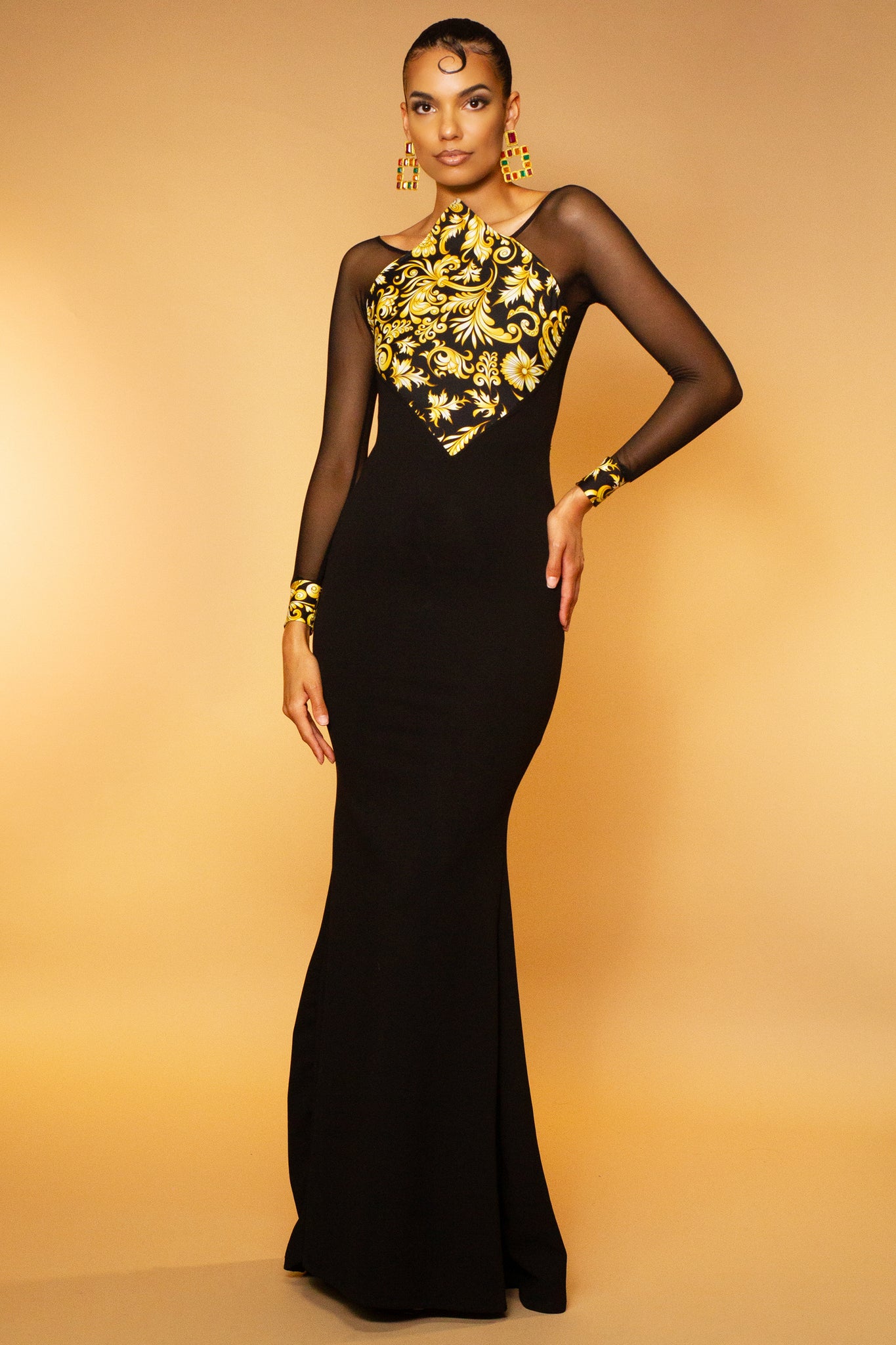 Ivana Golden Scrolls Gown An Atelier - Designer Slow Fashion High Fashion Ivana Golden Scrolls Gown An Atelier - Designer Slow Fashion High Fashion