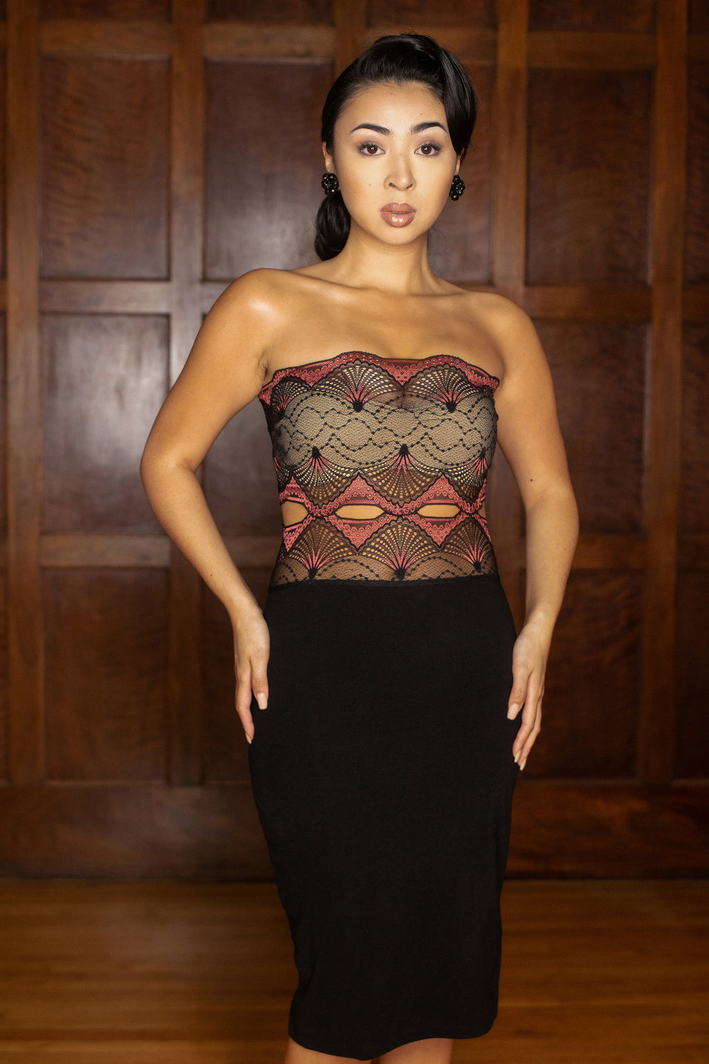 Ava Lace Cut Out Wiggle Dress