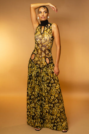 Mythic Keyhole Mesh Pantsuit