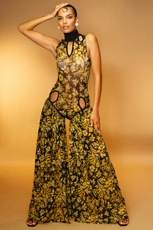 Mythic Keyhole Mesh Pantsuit