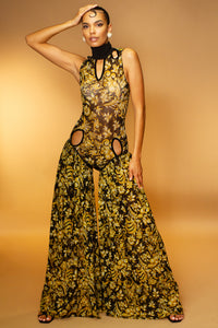 Mythic Keyhole Mesh Pantsuit