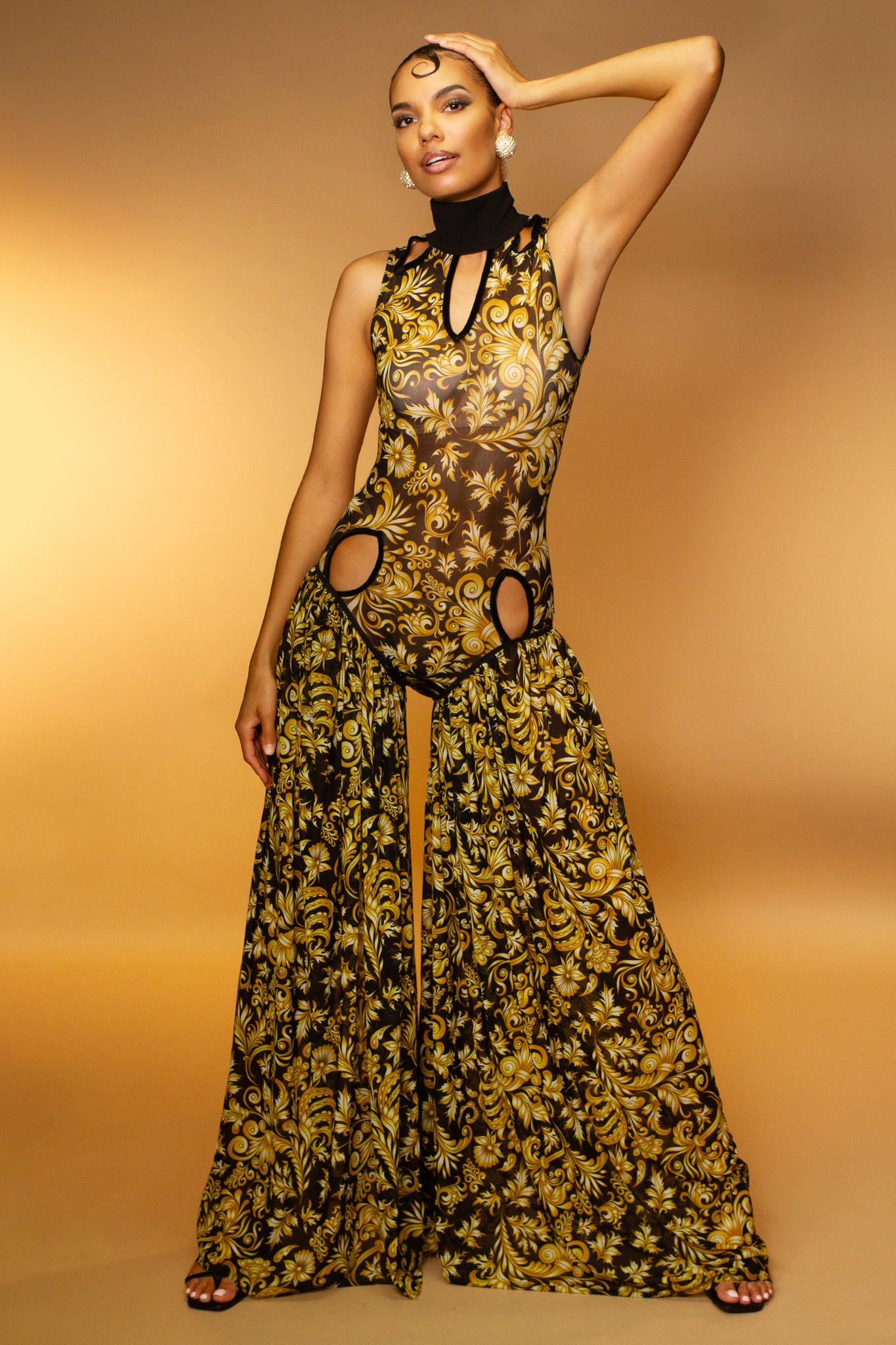 Mythic Keyhole Mesh Pantsuit