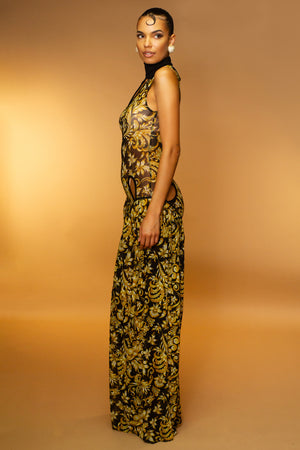 Mythic Keyhole Mesh Pantsuit