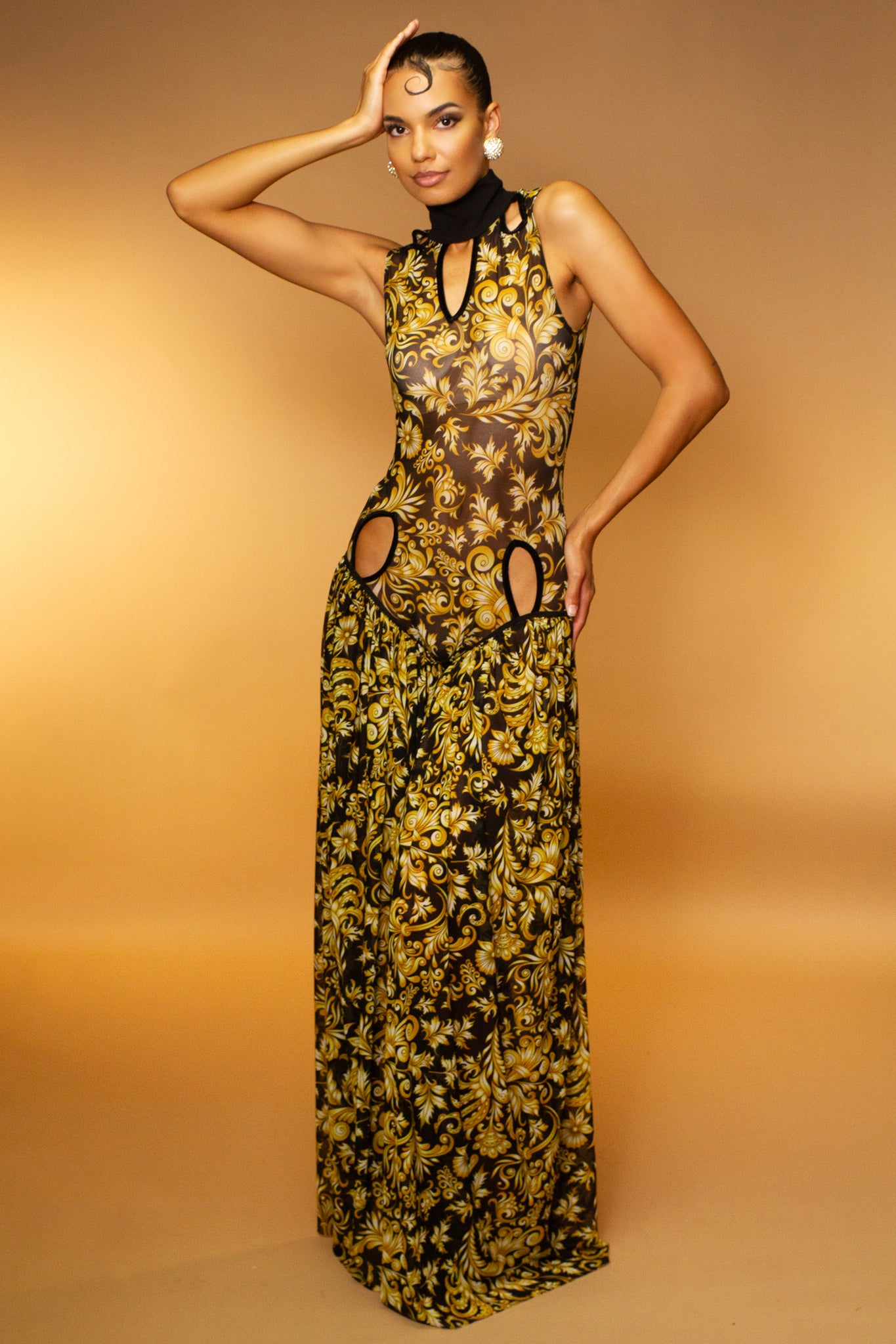Mythic Keyhole Mesh Pantsuit