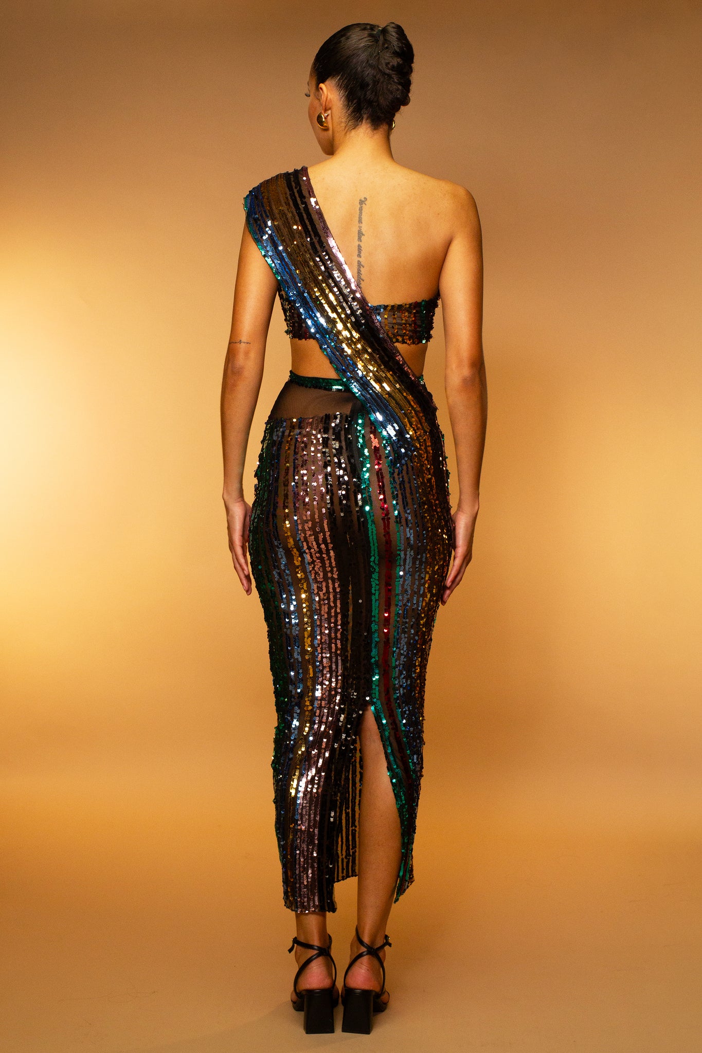 Starlight Sash Skirt & Bandeau Sequin Set