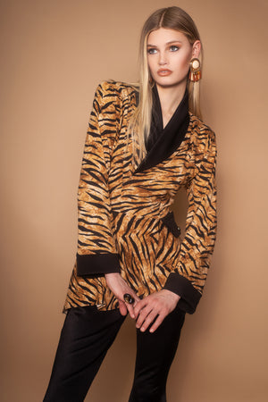 Bengal Blaze Faux Blazer Dress