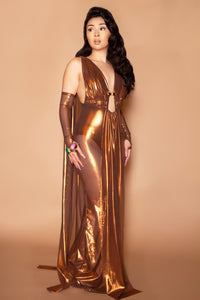 Lyra Swann Jeweled Mesh Gown