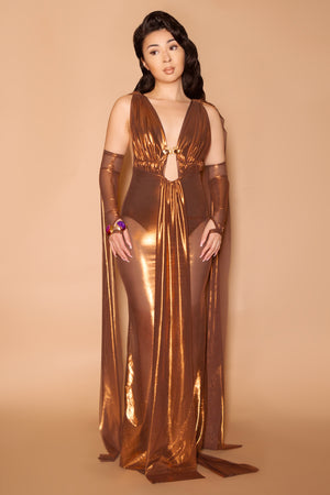 Lyra Swann Jeweled Mesh Gown