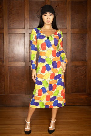 Lucille Pop Art Bamboo Midi Dress