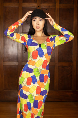 Lucille Pop Art Bamboo Midi Dress