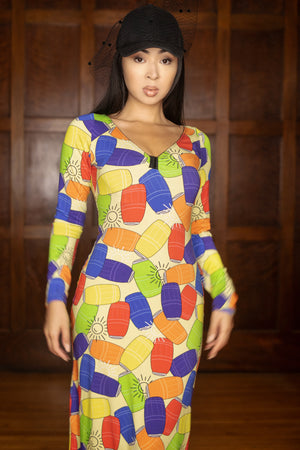 Lucille Pop Art Bamboo Midi Dress
