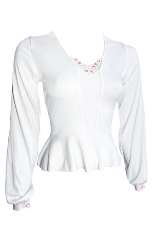 Eden Floral Lace Lyocell Peplum Top