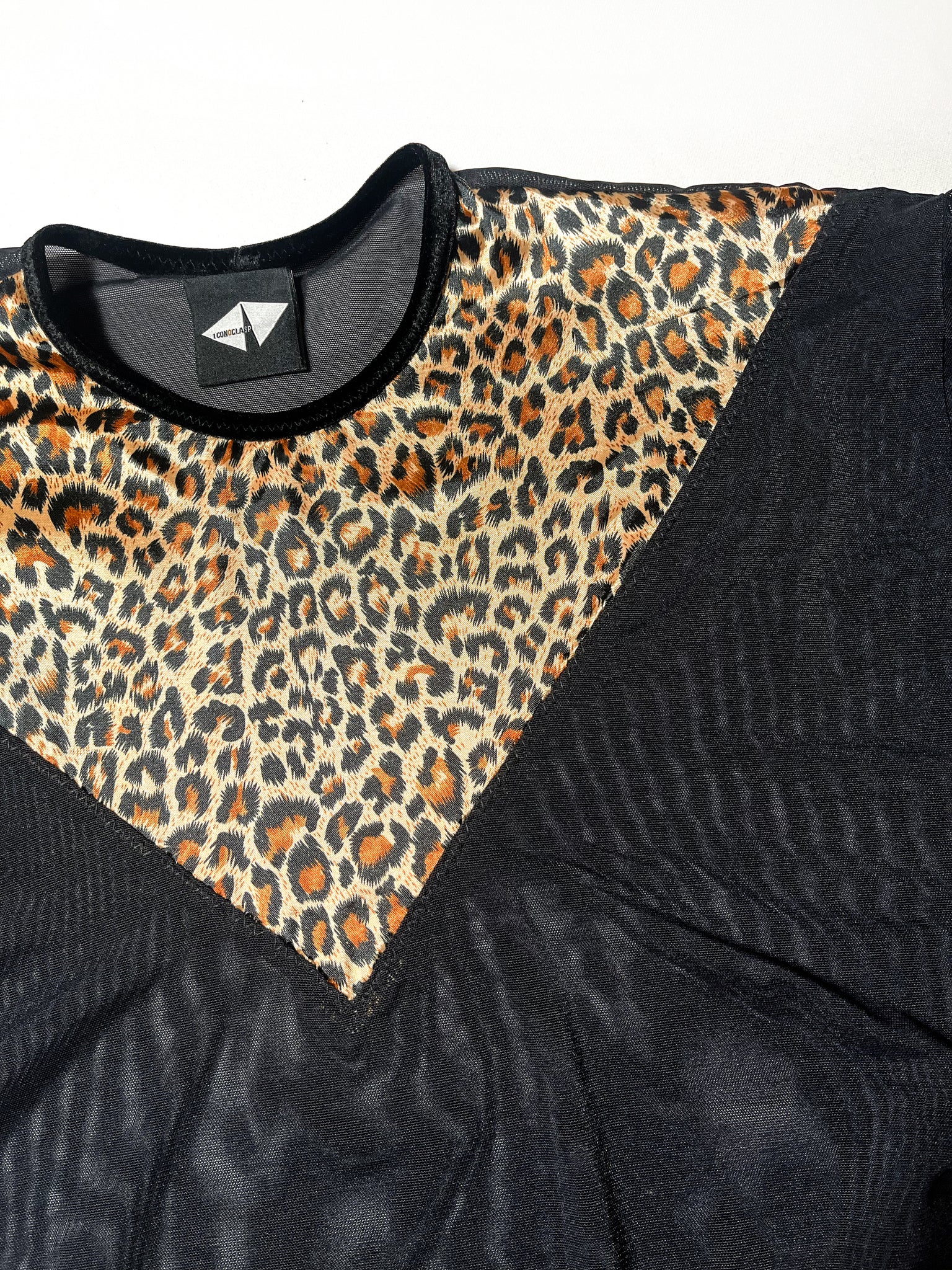 Sheneé Leopard Satin & Mesh Bodysuit