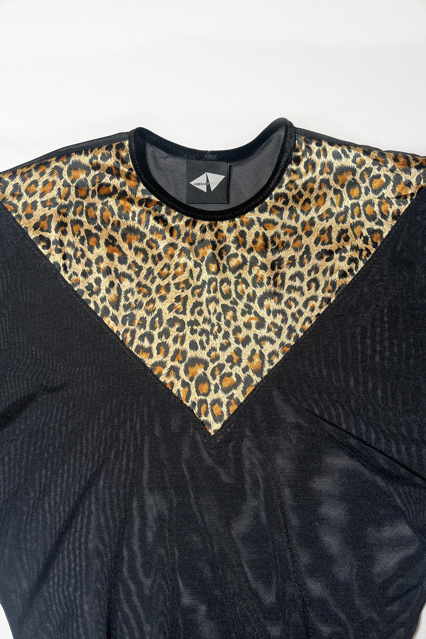Sheneé Leopard Satin & Mesh Bodysuit